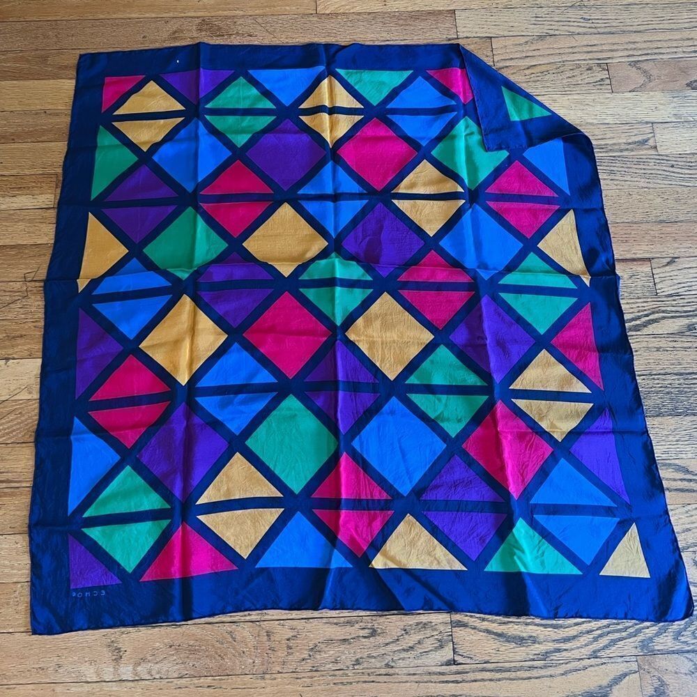 Colorful Geometric Pattern Scarf - Picture 4 of 4